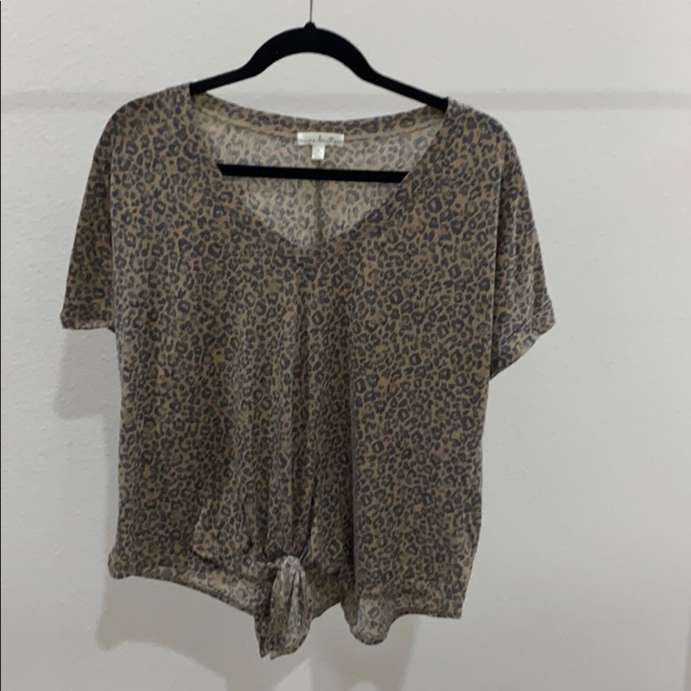 Leopard Tie Front Shirt